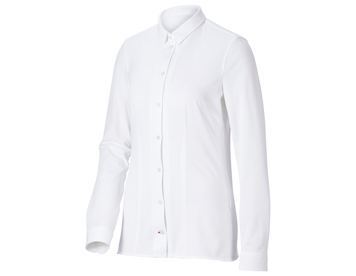 Shirts & Co.: e.s. Piqué-Business Bluse + weiß