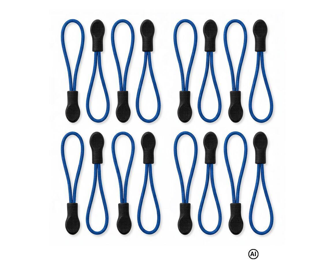 Accessoires: Zipper-Set + kornblau