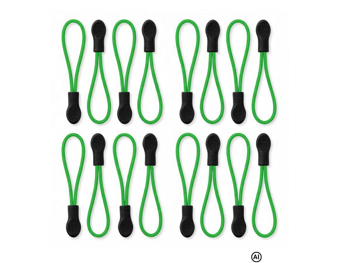 Accessories: Zip puller set + apple green