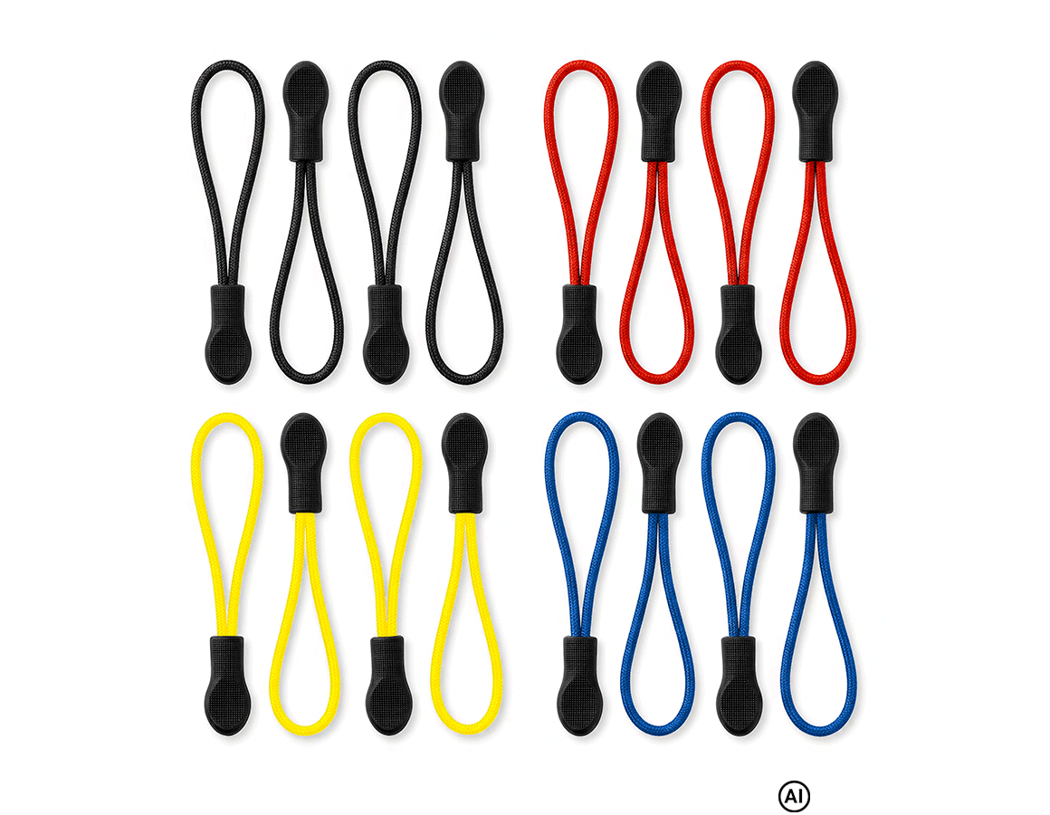 Accessoires: Zipper-Set + farblich sortiert