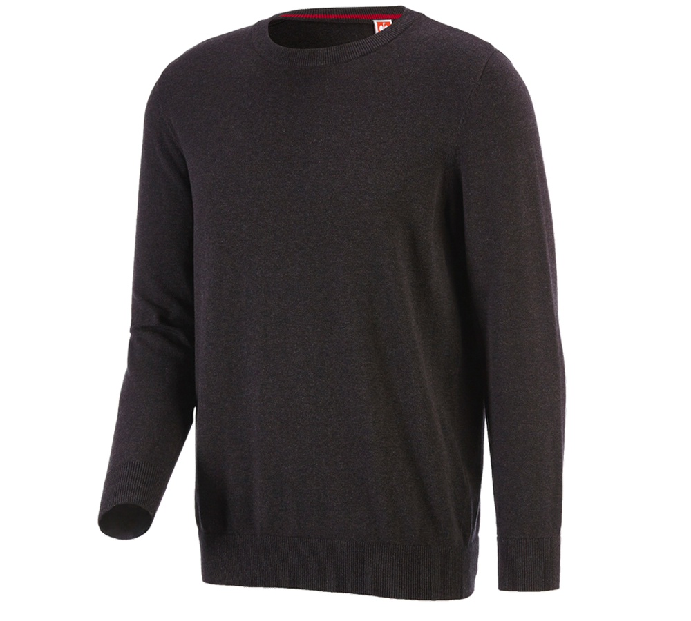 Themen: e.s. Strickpullover, rundhals + braun melange