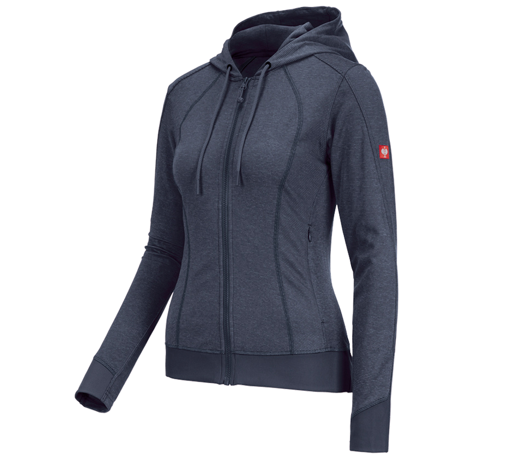 Themen: e.s. Funktions Kapuzenjacke stripe, Damen + pazifik
