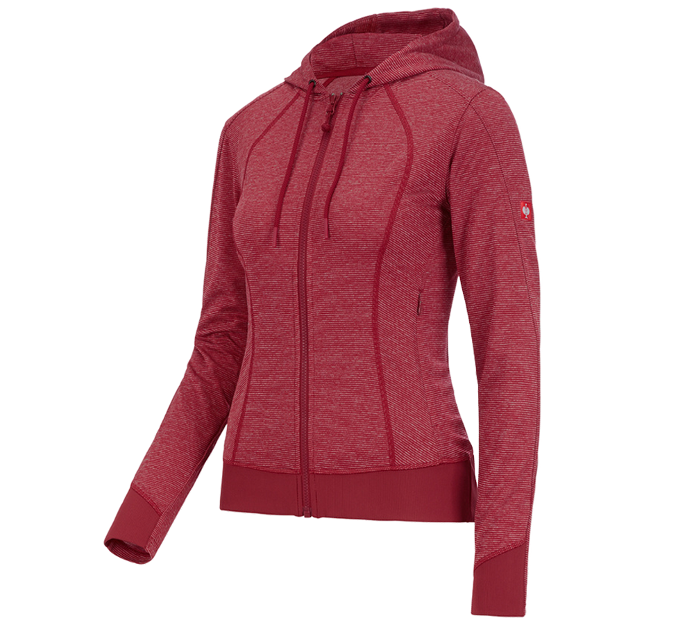 Themen: e.s. Funktions Kapuzenjacke stripe, Damen + feuerrot