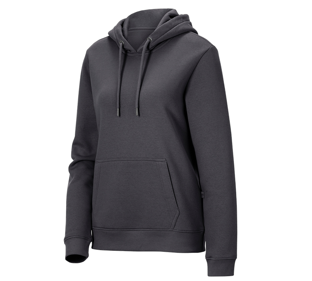 Themen: e.s. Hoody-Sweatshirt poly cotton, Damen + anthrazit