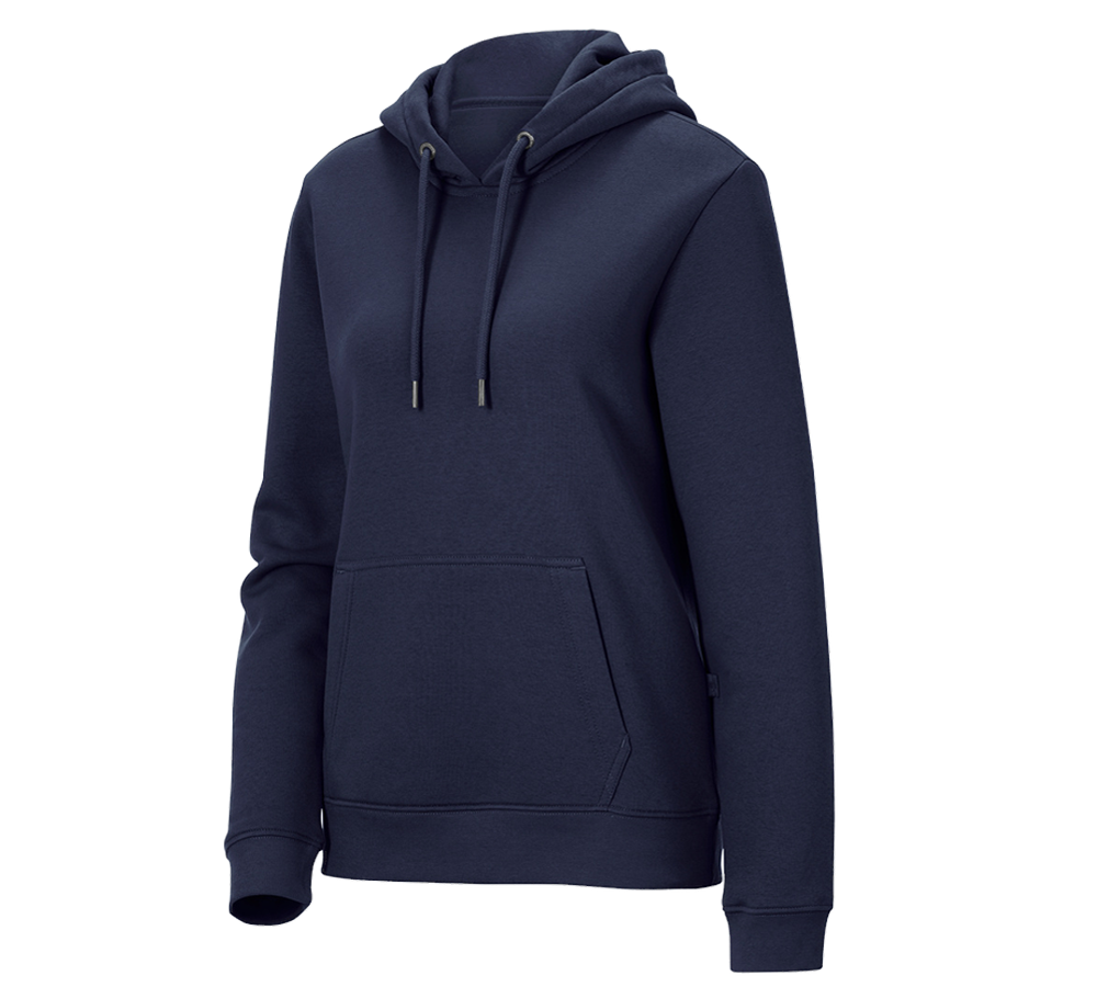 Themen: e.s. Hoody-Sweatshirt poly cotton, Damen + dunkelblau