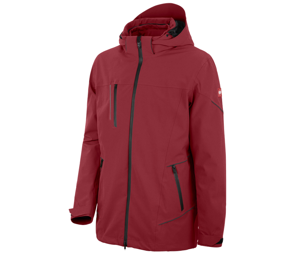 Winter jackets: 3 in 1 functional jacket e.s.vision, men's + ruby