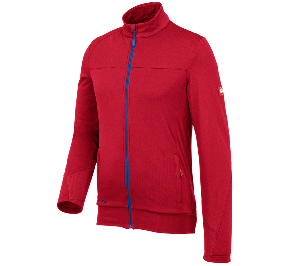 Themen: FIBERTWIN® clima-pro Jacke e.s.motion 2020 + feuerrot/kornblau