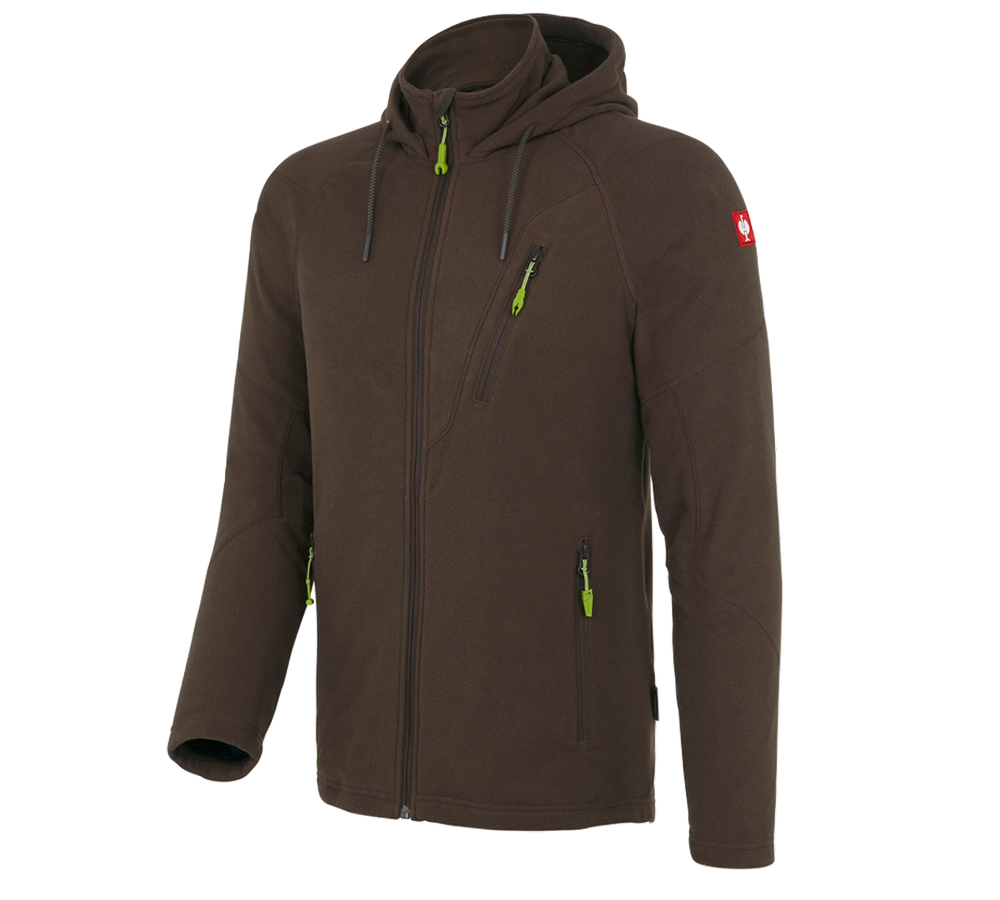 Work Jackets: Hooded fleece jacket e.s.motion 2020 + chestnut