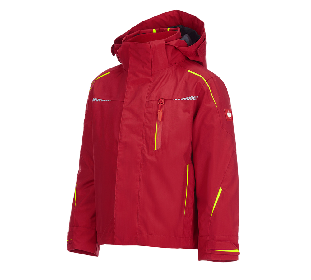 Winterjacken: 3 in 1 Funktionsjacke e.s.motion 2020, Kinder + feuerrot/warngelb