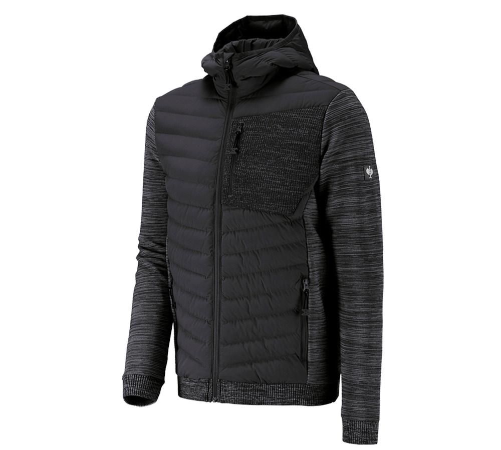 Construction workers: Hybrid hooded knitted jacket e.s.motion ten + oxidblack melange