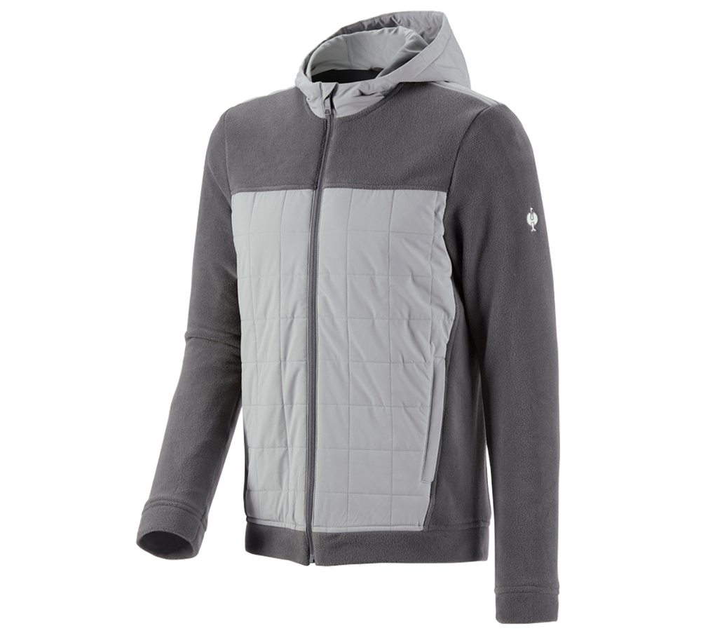 Arbeitsjacken: Hybrid Kapuzenfleecejacke e.s.concrete + anthrazit/perlgrau