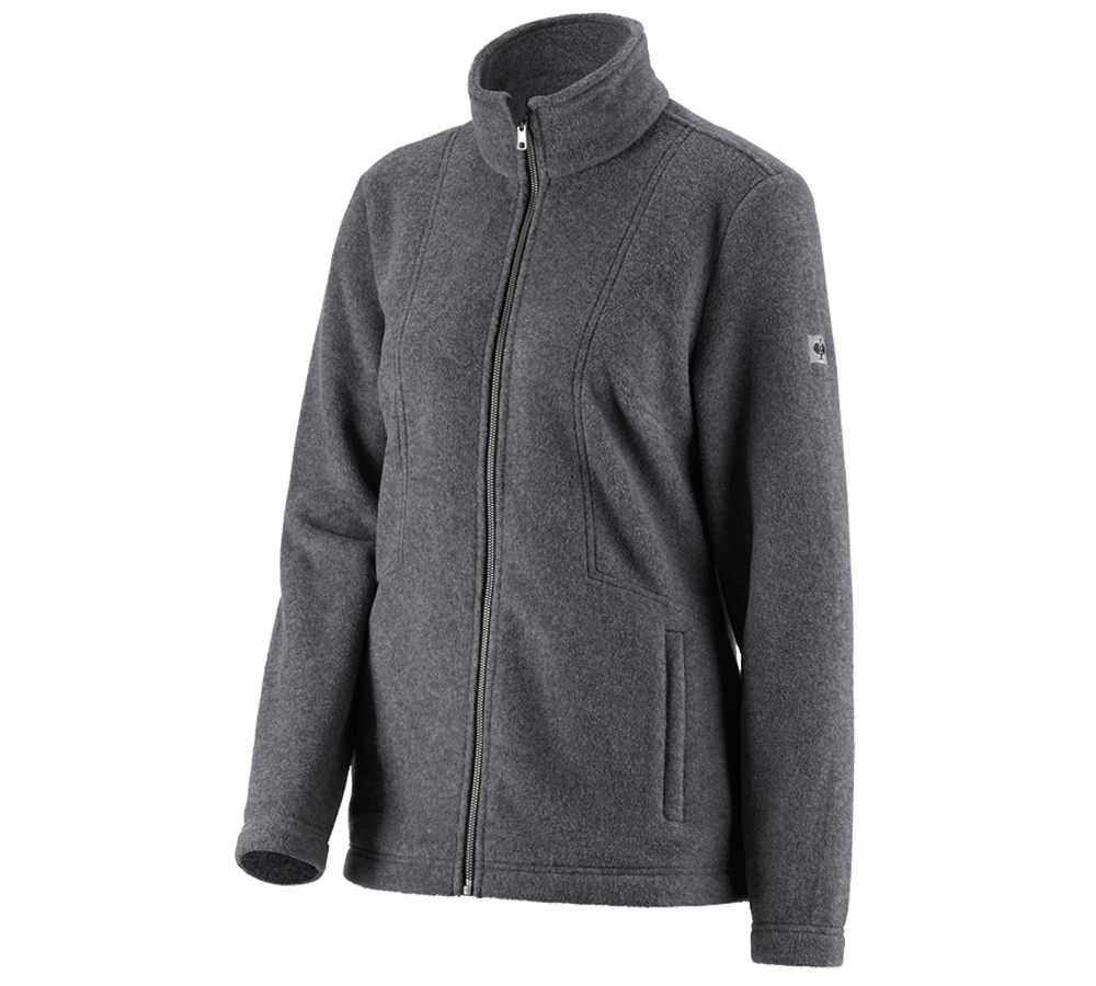 Jacken: Fleecejacke e.s.vintage, Damen + schwarz melange