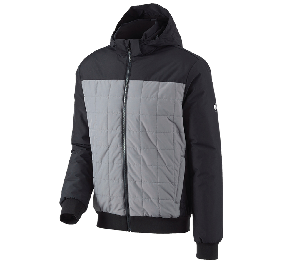 Winterjacken: Kapuzen-Pilotenjacke e.s.concrete + schwarz/basaltgrau