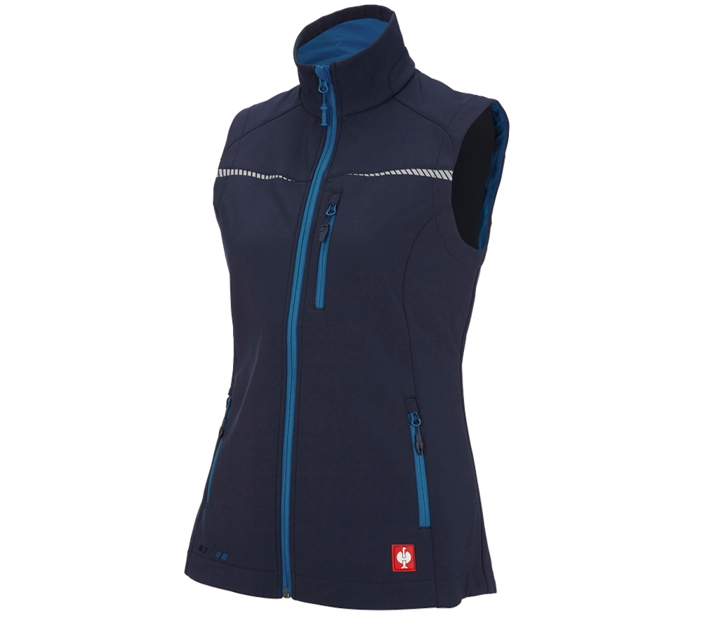 Westen: Softshell Weste e.s.motion 2020, Damen + dunkelblau/atoll