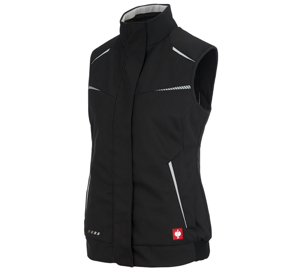 Westen: Winter Softshellweste e.s.motion 2020, Damen + schwarz/platin