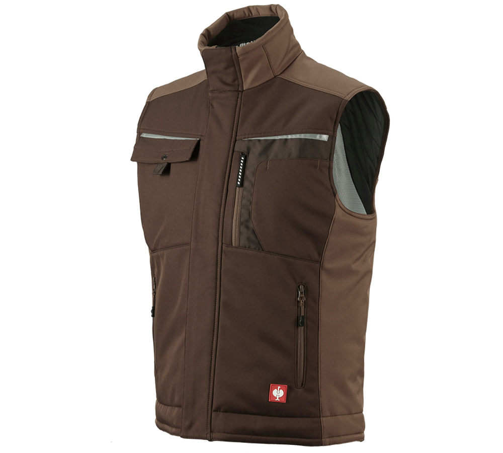 Tilers: Softshell bodywarmer e.s.motion + chestnut/hazelnut