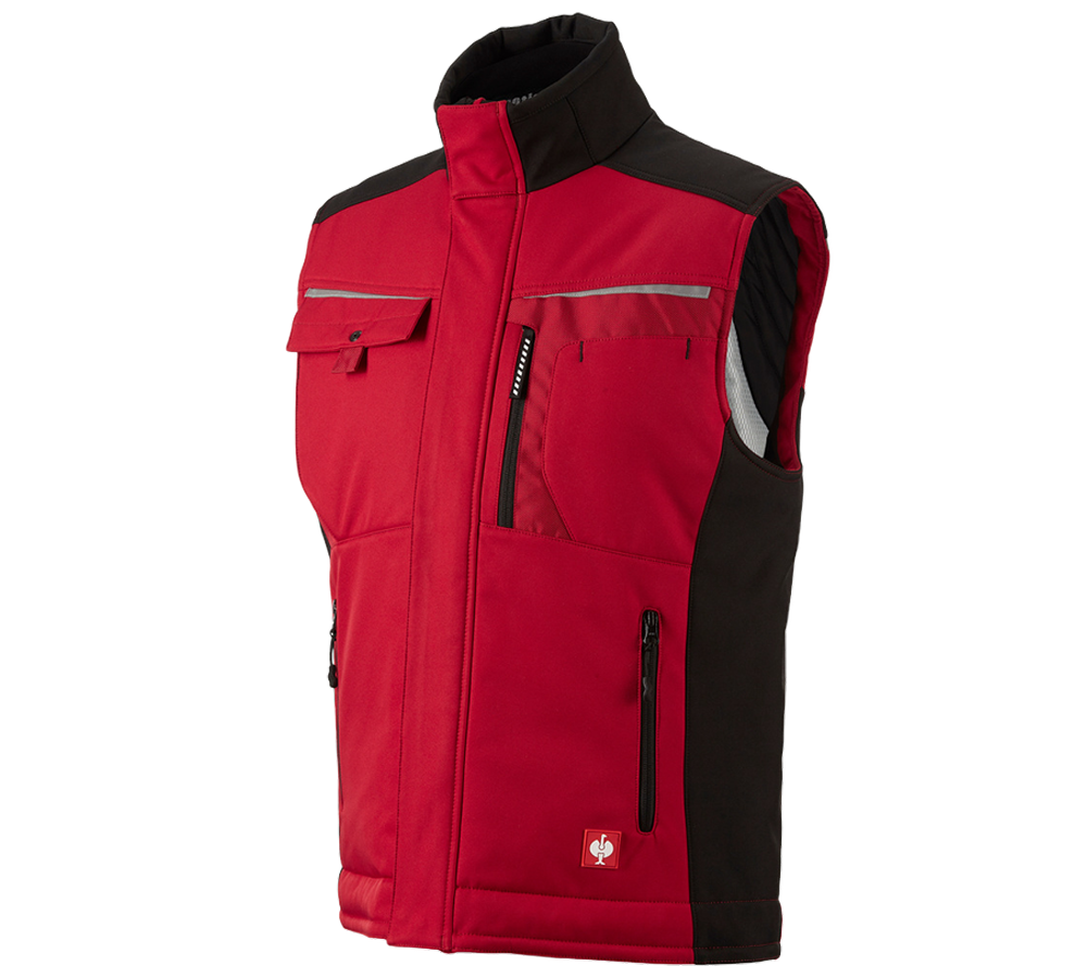 Tilers: Softshell bodywarmer e.s.motion + red/black