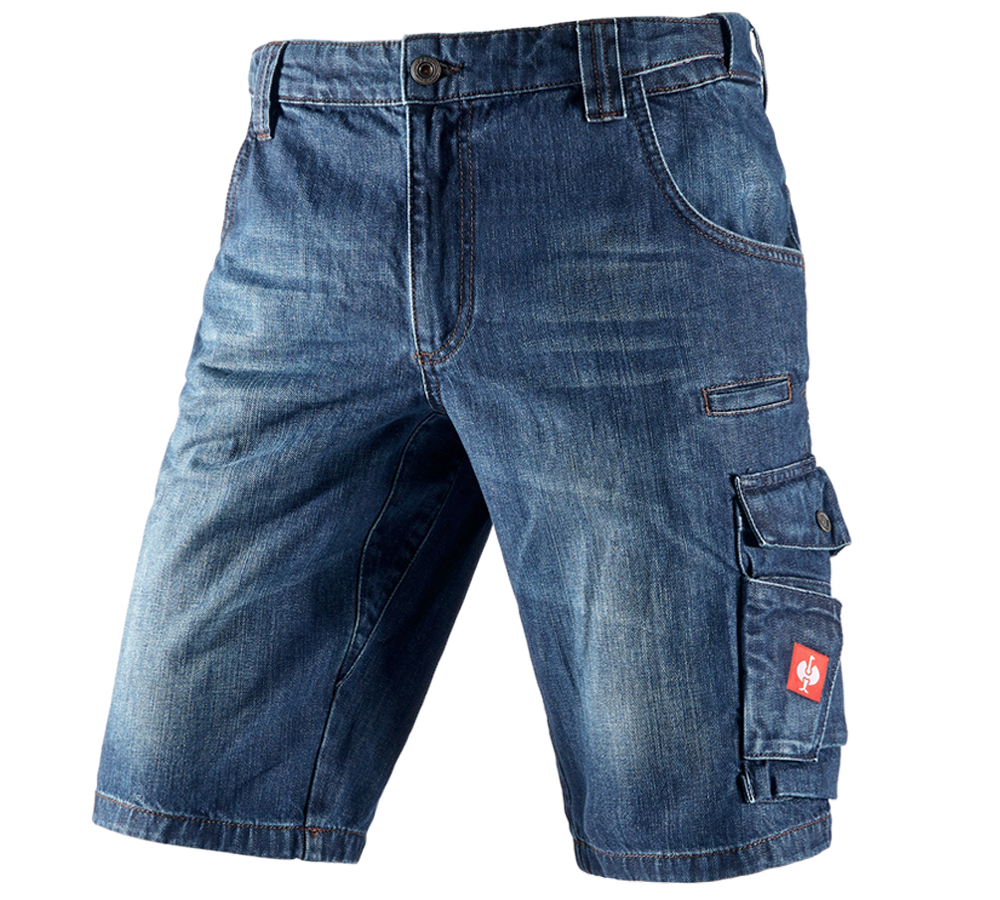 Arbeitshosen: e.s. Worker-Jeans-Short + darkwashed