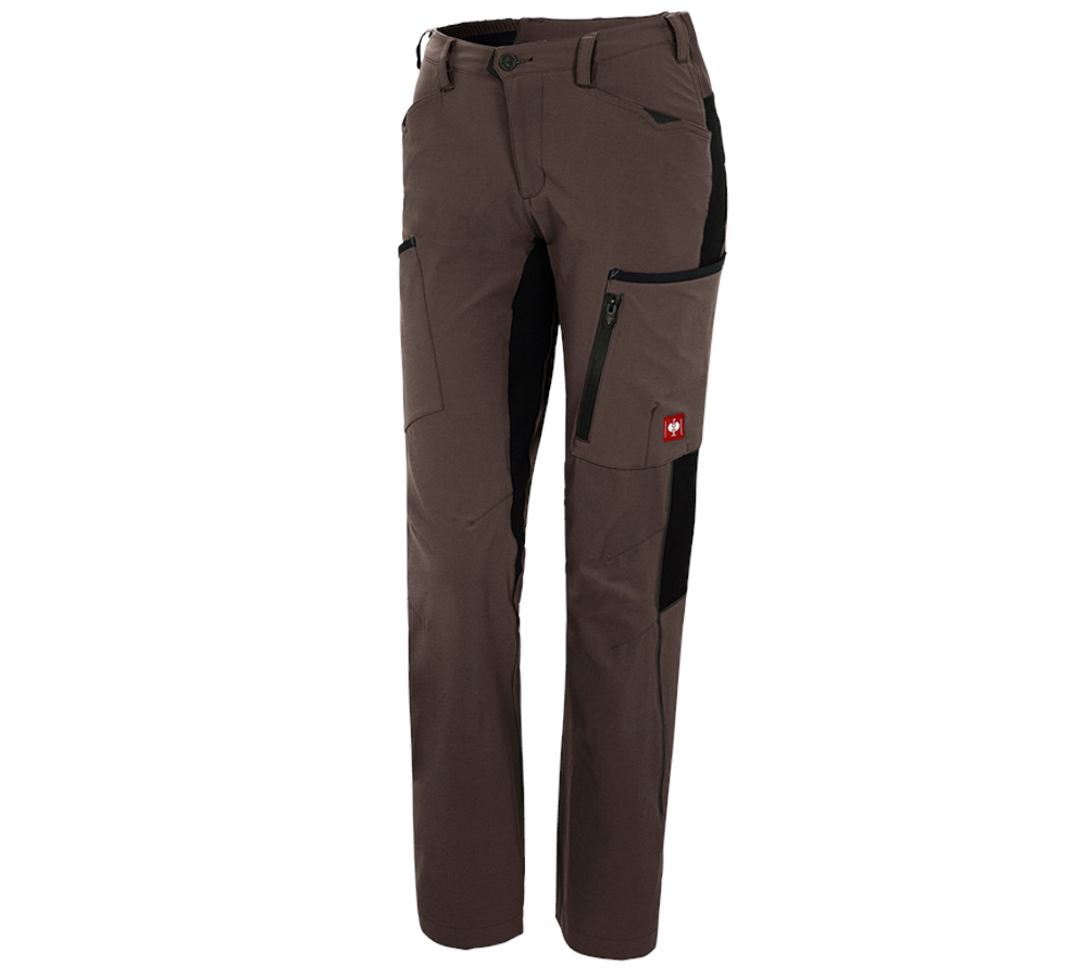 Baumaschinenführer: Cargohose e.s.vision stretch, Damen + kastanie/schwarz