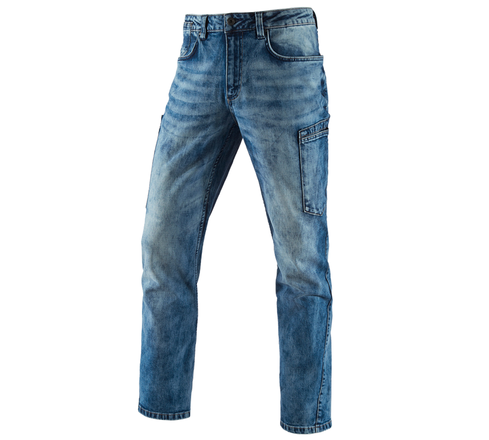 Arbeitshosen: e.s. 7-Pocket-Jeans + lightwashed