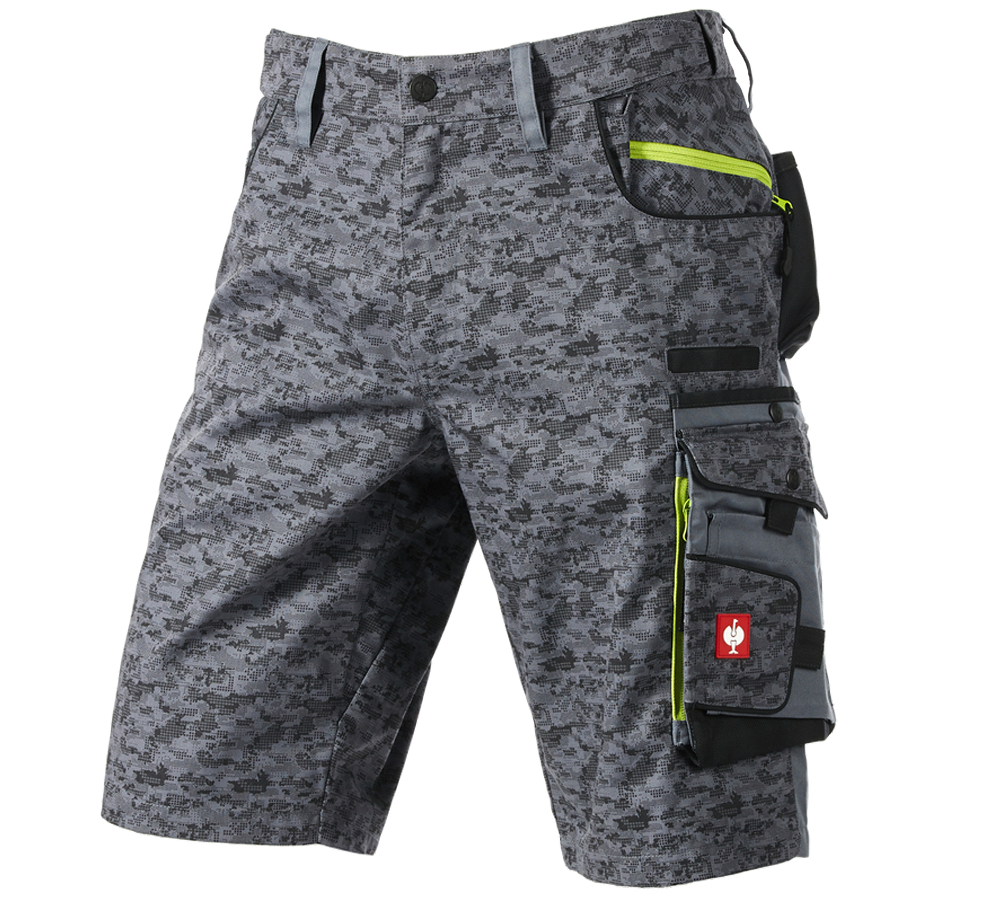 Arbeitshosen: e.s. Shorts Pixel + grau/graphit/limette