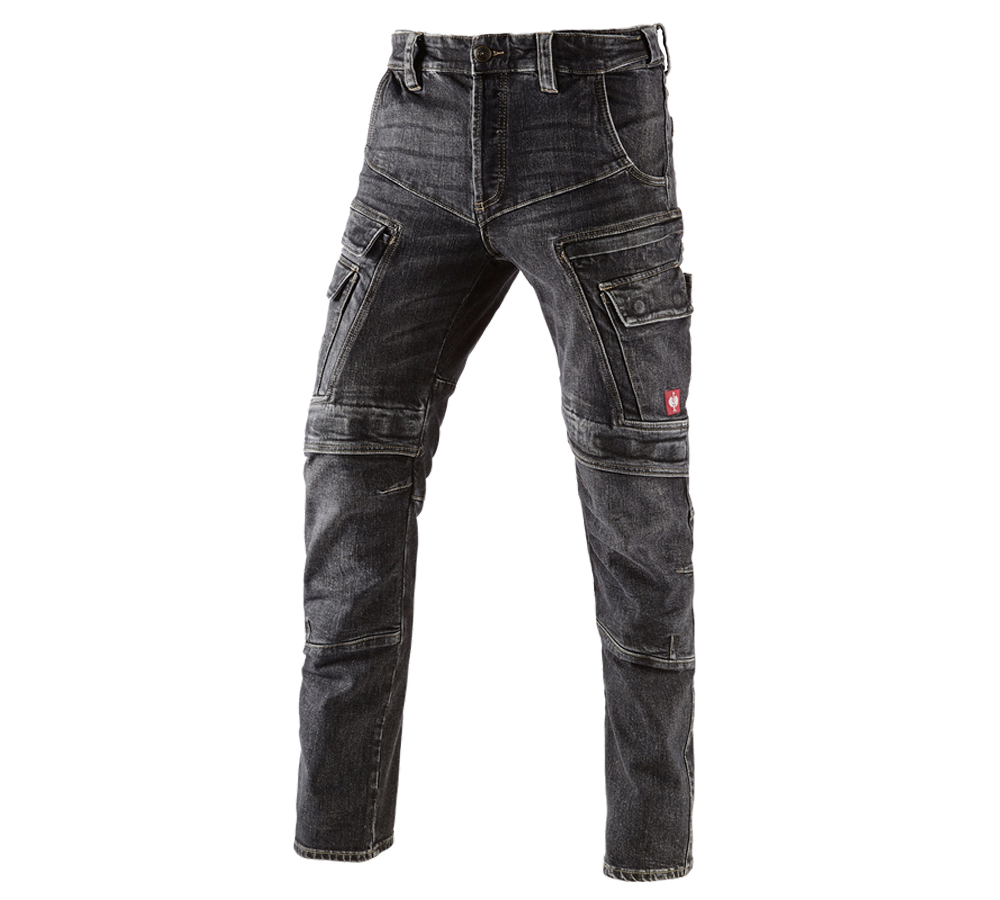 Arbeitshosen: e.s. Cargo Worker-Jeans POWERdenim + blackwashed