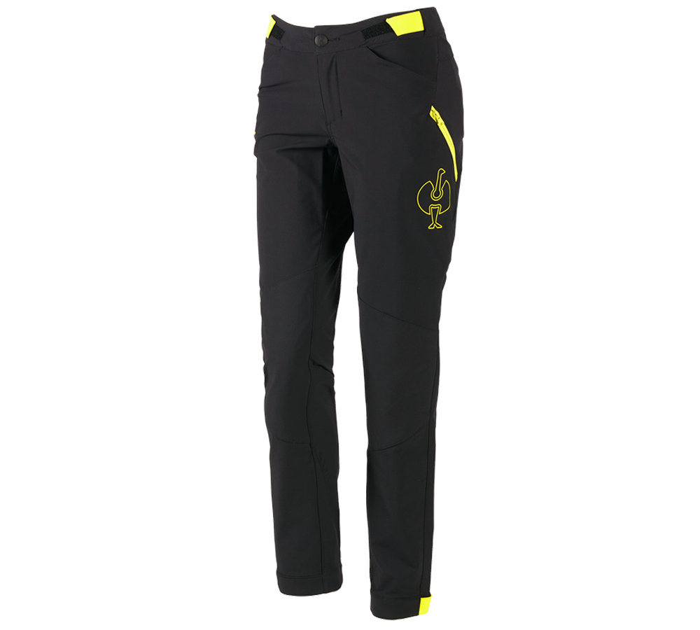 Fliesenleger: Funktionshose e.s.trail, Damen + schwarz/acidgelb