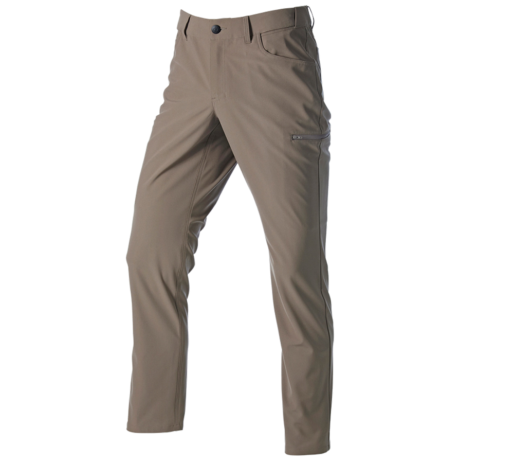 Work Trousers: 5-pocket work trousers Chino e.s.work&travel + umbrabrown