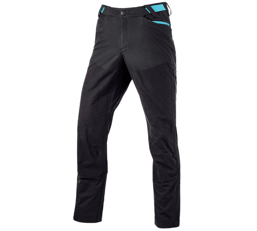 Arbeitshosen: Hybrid Funktionshose e.s.trail + schwarz/lapistürkis