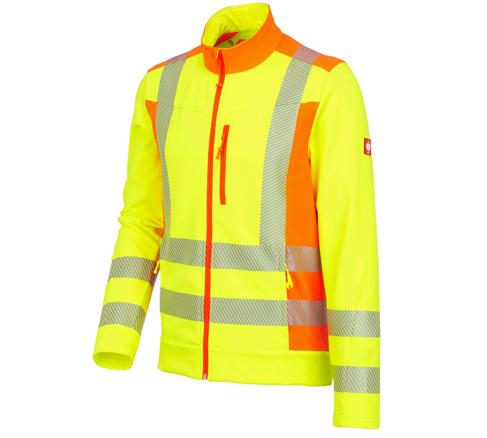 Arbeitsjacken: Warnschutz Softsh.Jacke softlight e.s.motion 2020 + warngelb/warnorange