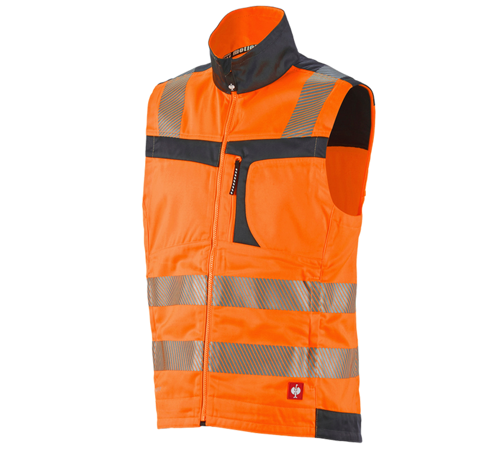 Straßenbauer: Warnschutz-Weste e.s.motion + warnorange/anthrazit