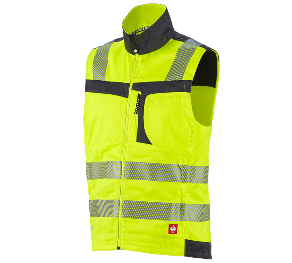 Work Body Warmer: High-vis bodywarmer e.s.motion + high-vis yellow/anthracite