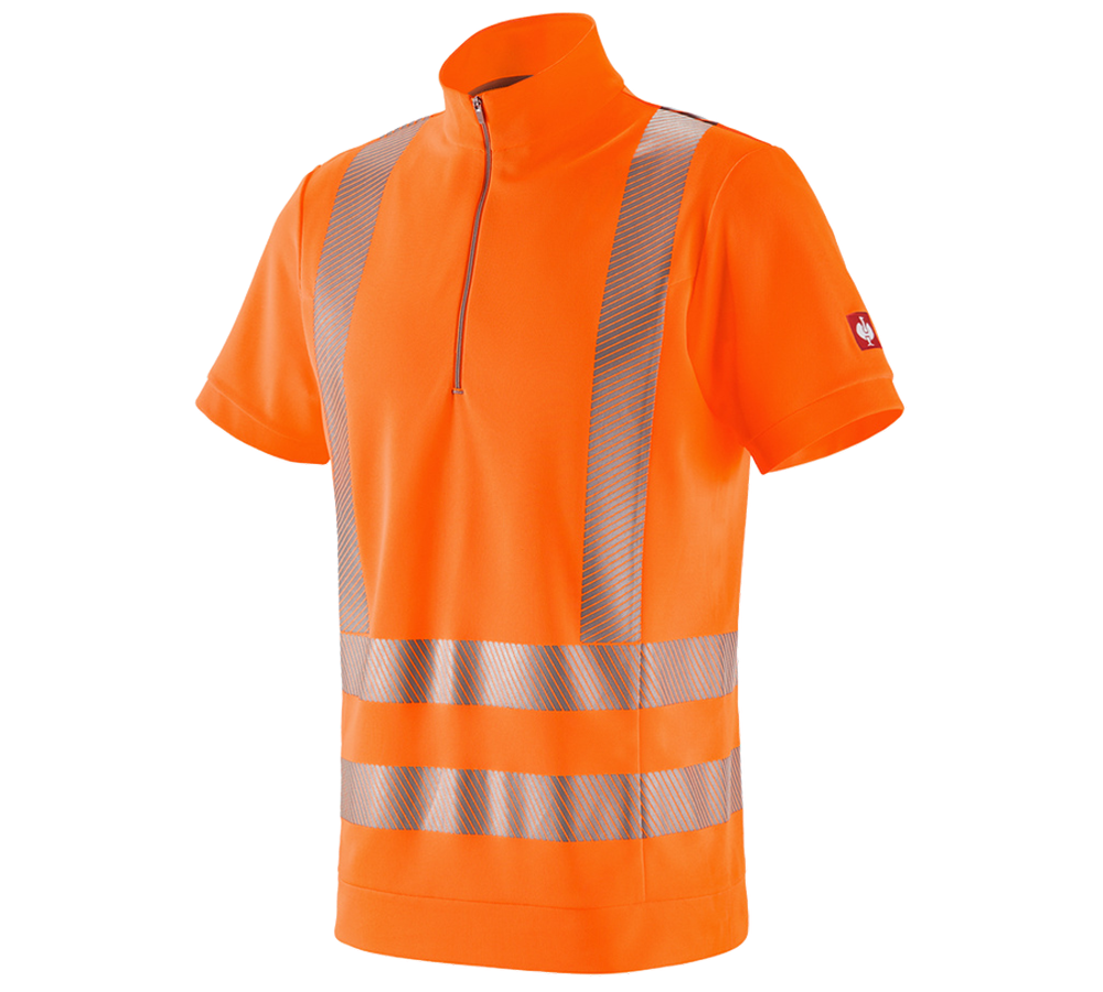 Themen: e.s. Warnschutz Funktions ZIP-T-Shirt UV + warnorange