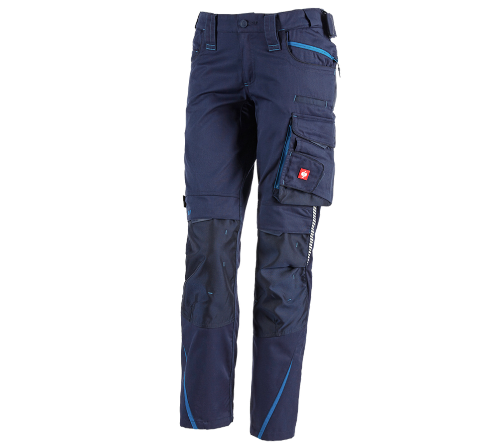 Construction workers: Ladies' trousers e.s.motion 2020 + navy/atoll