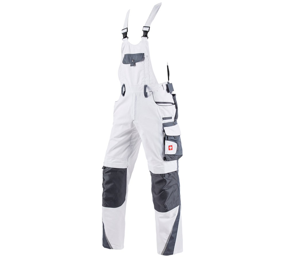 Straßenbauer: Latzhose e.s.motion + weiß/grau