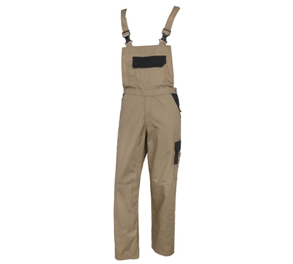 Arbeitshosen: STONEKIT Latzhose Odense + khaki/schwarz