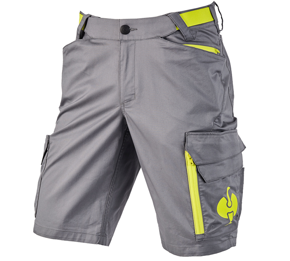 Arbeitshosen: Short e.s.trail + basaltgrau/acidgelb