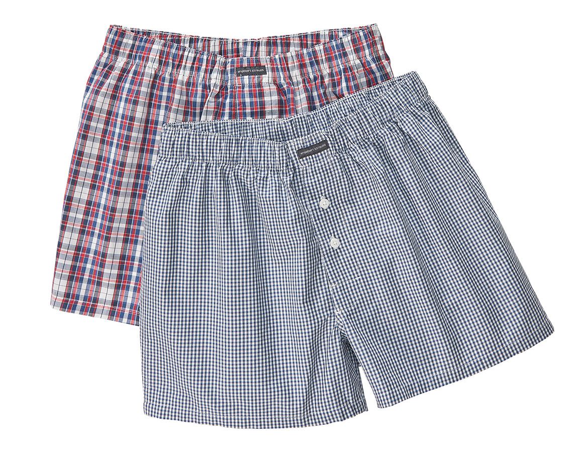 Unterwäsche | Thermokleidung: e.s. Boxer Shorts, 2er Pack + weiß/pazifik+rot/pazifik/weiß