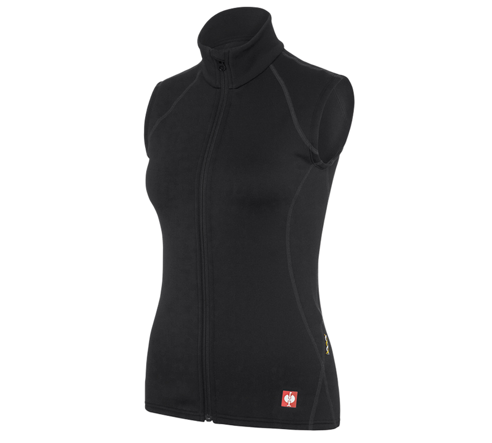 Westen: e.s. Funktions-Weste thermo stretch-x-warm, Damen + schwarz