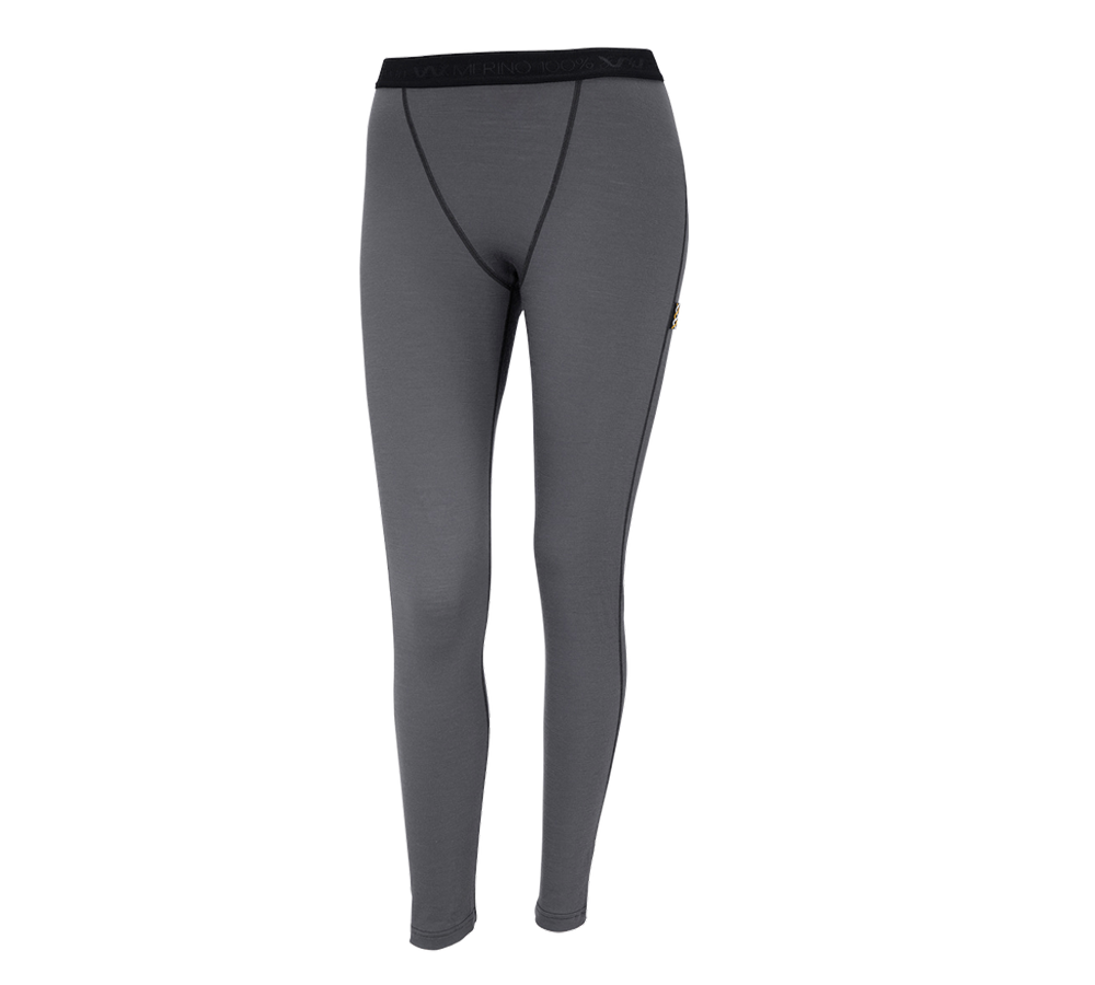 Winter accessories: e.s. Long-pants Merino, ladies' + cement/graphite