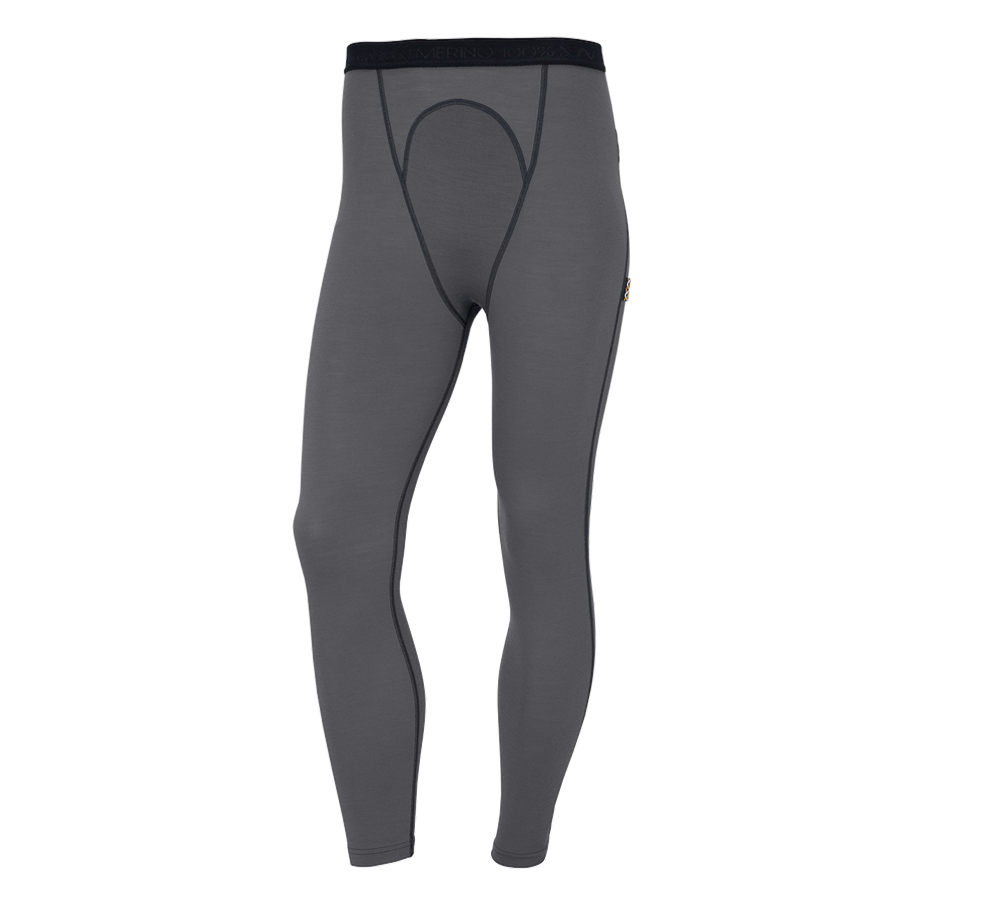 Winterzubehör: e.s. Long-Pants Merino, Herren + zement/graphit