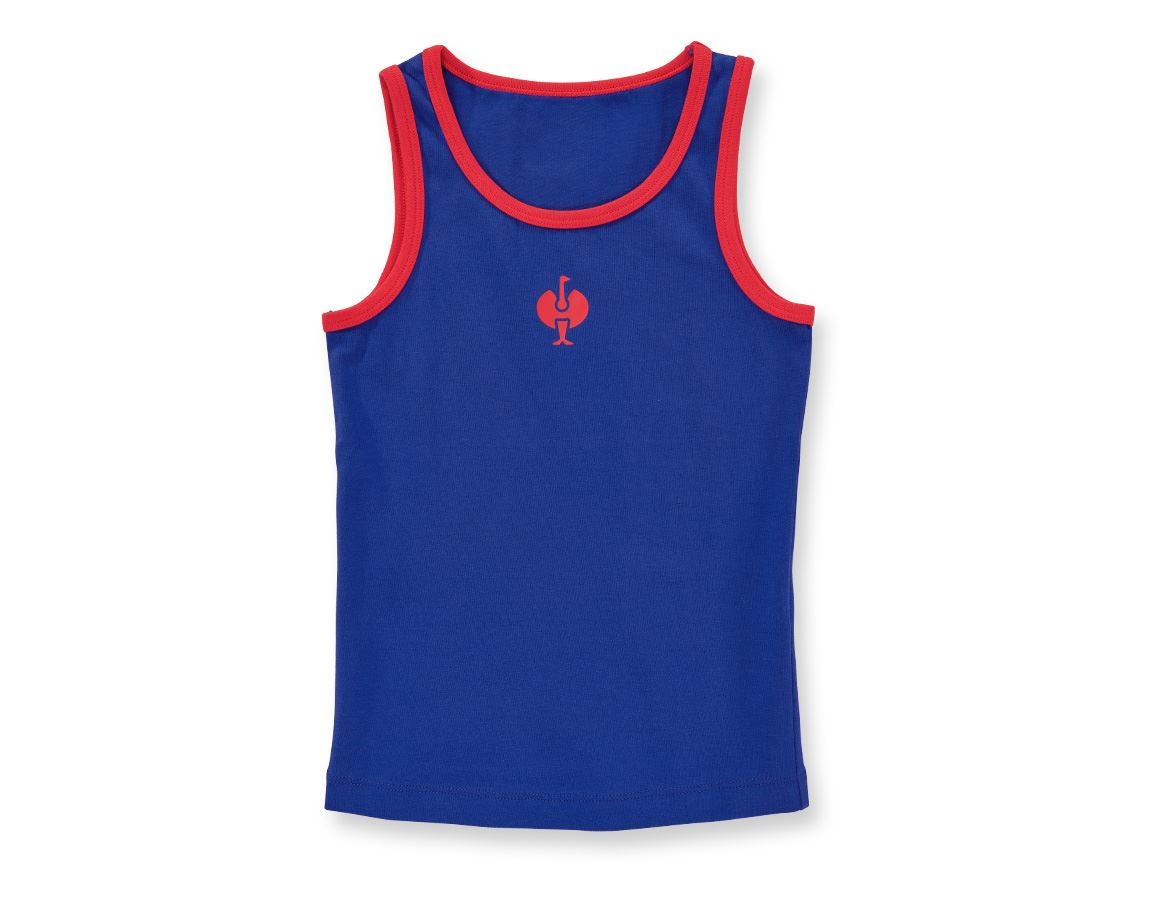 Unterwäsche: e.s. cotton stretch Tank-Shirt, 2er Pack, Kinder + kornblau/feuerrot