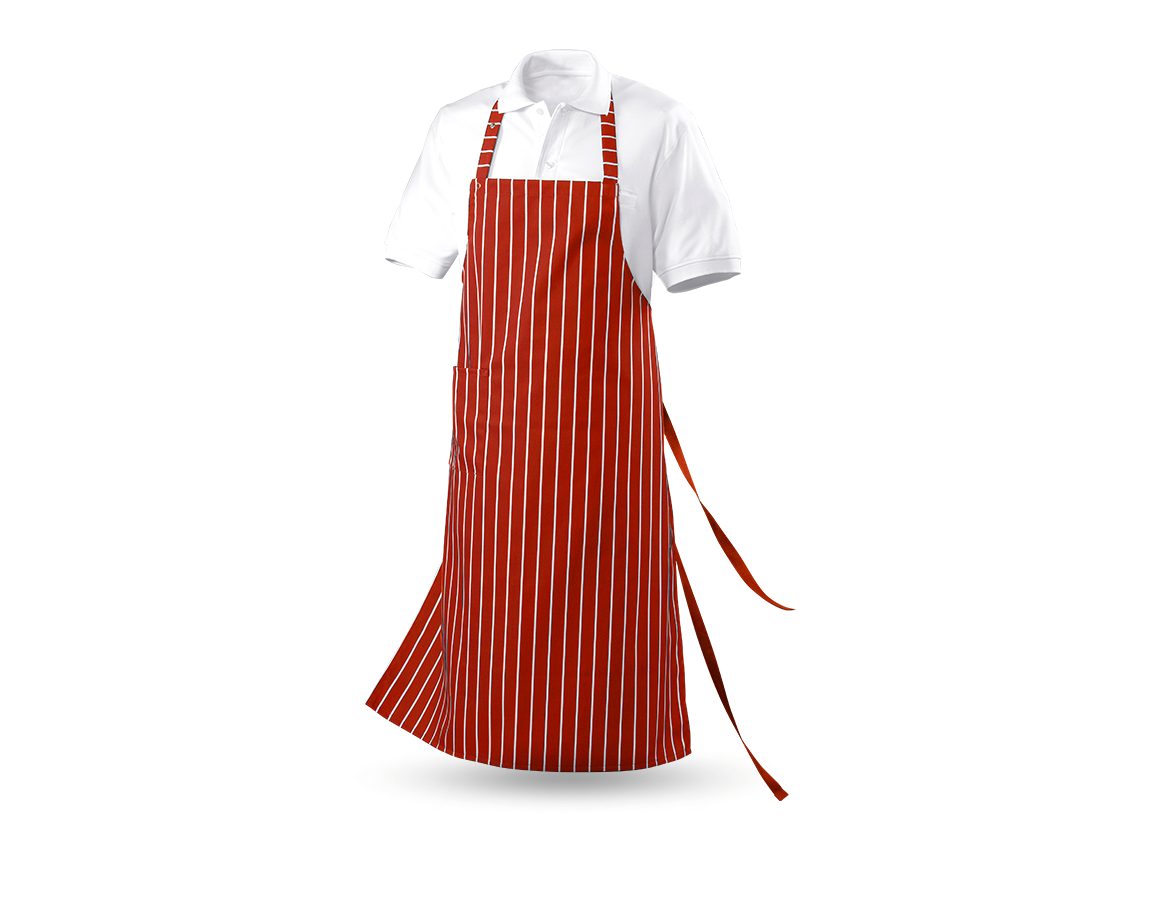 Schürzen: Latzschürze Turin + rot/weiß