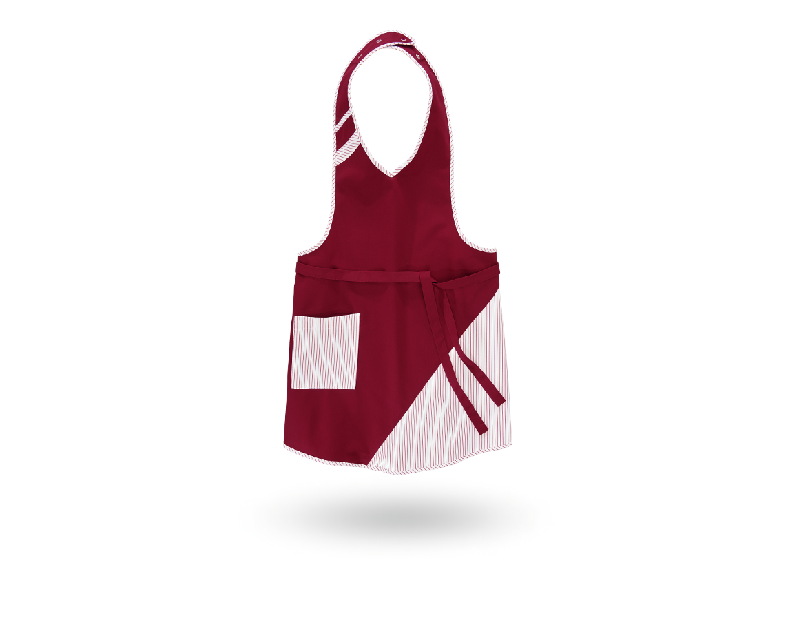 Schürzen: Latzschürze Britta + bordeaux/weiß