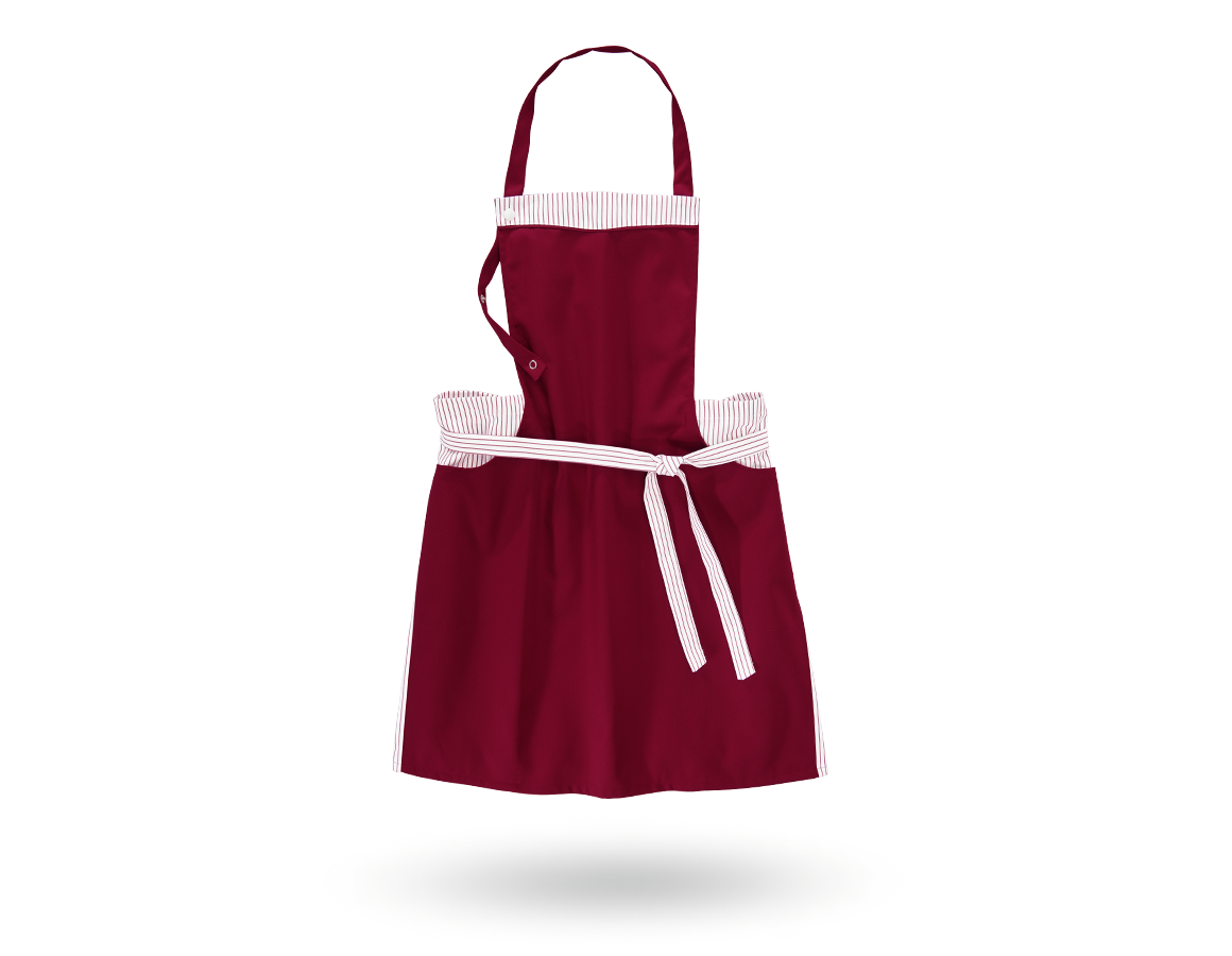 Schürzen: Latzschürze Lotte + bordeaux/weiß