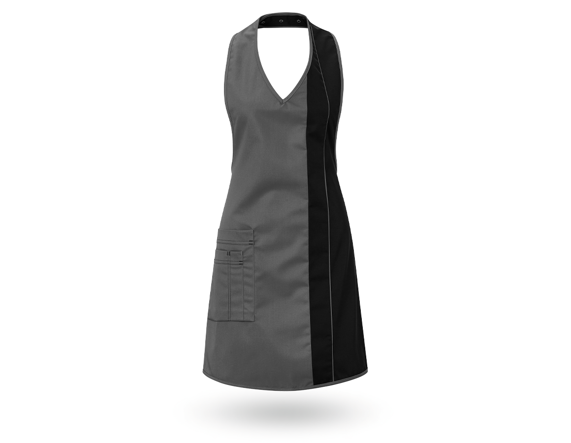 Schürzen: Damenschürze Teresa + grau/schwarz