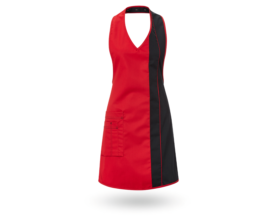 Schürzen: Damenschürze Teresa + rot/schwarz