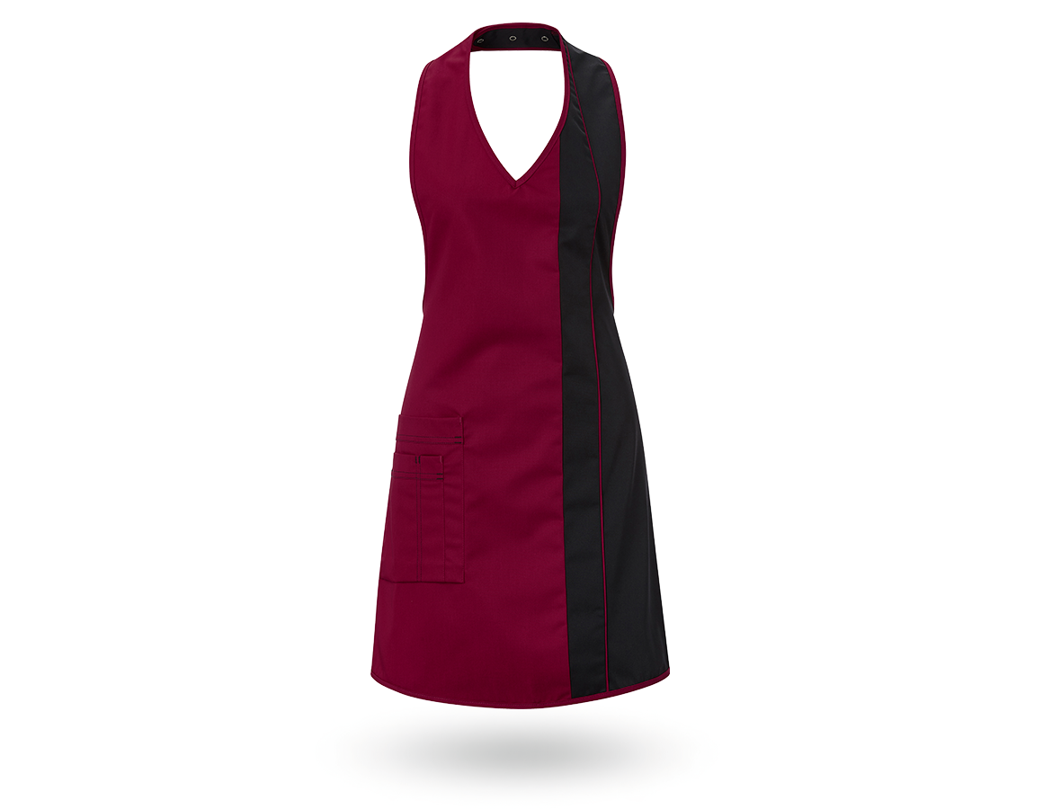 Schürzen: Damenschürze Teresa + bordeaux/schwarz