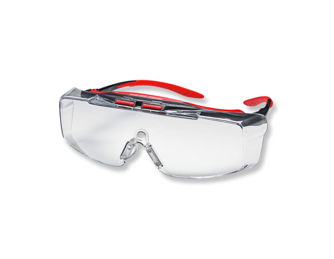 Safety Glasses: e.s. Safety glasses / over-goggles Loras + clear/red/black