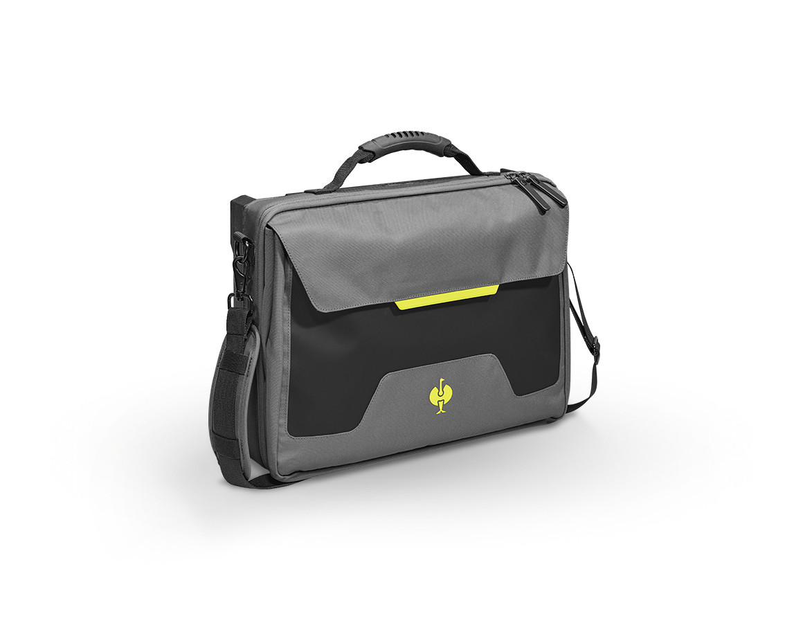 Accessoires: STRAUSSbox Laptoptasche + basaltgrau/acidgelb